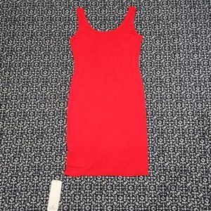 Red Ribbed Summer Dress
